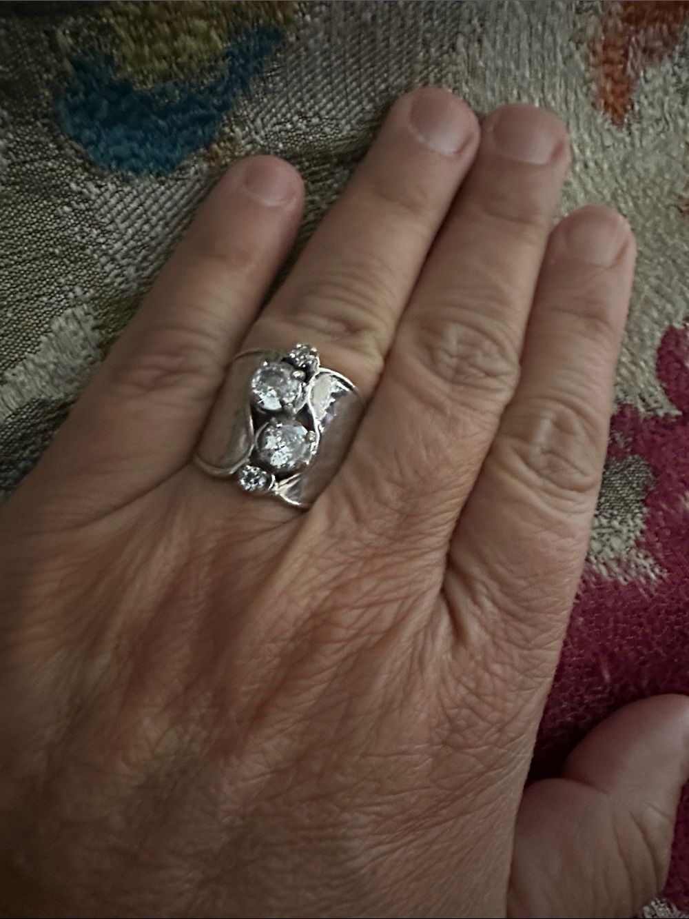 Sterling Silver Multi-Stone Clear Crystal Ring